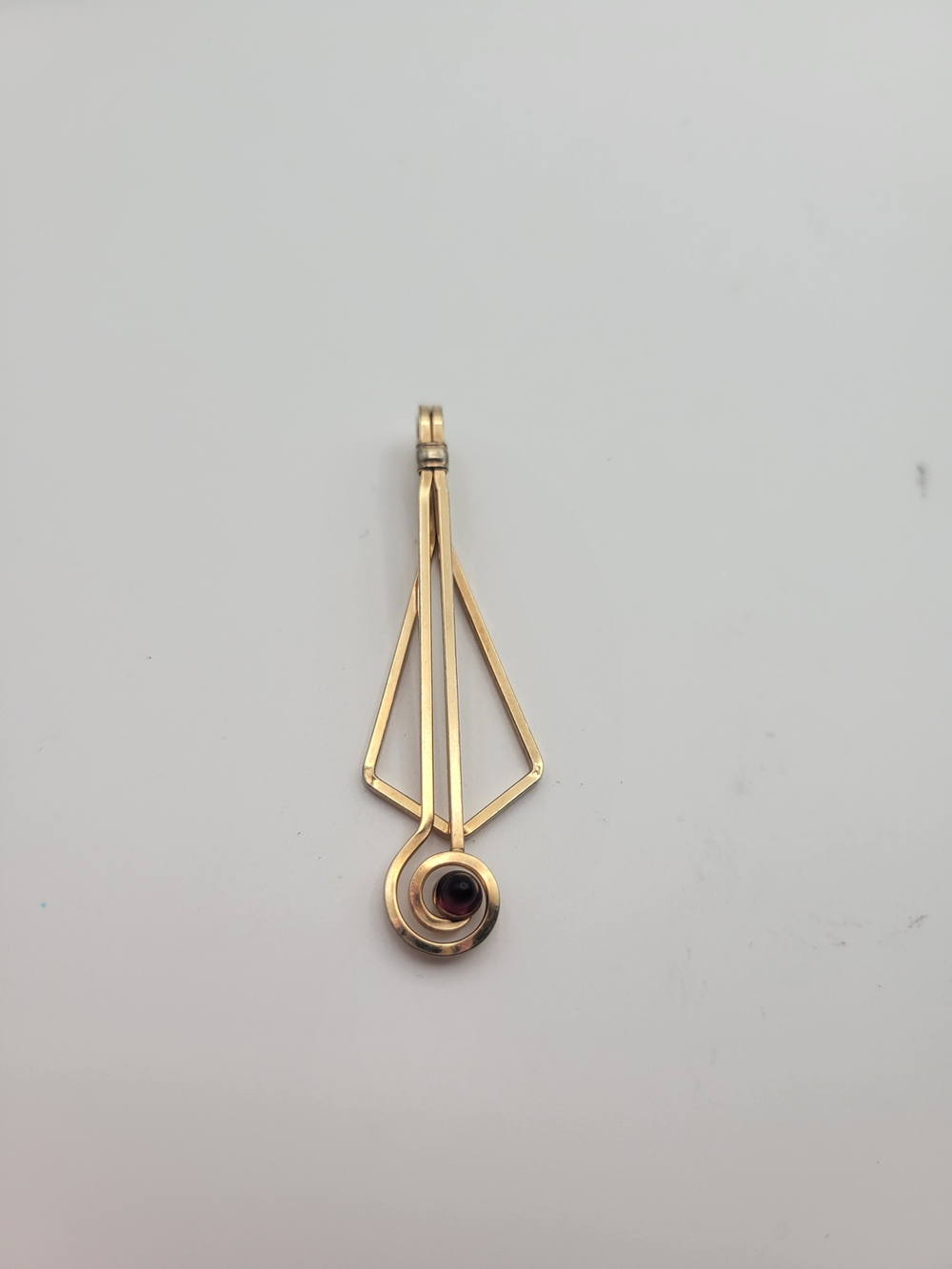 Vintage Krementz USA Gold tone Art Deco Geometric Pendant